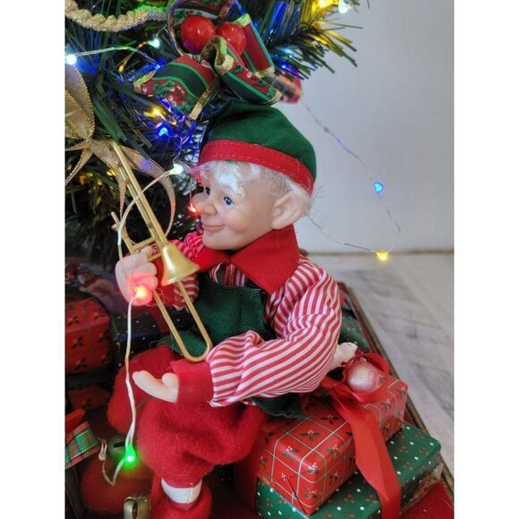 Holiday Creations 1993 Santa Claus tree animated elf kid Xmas present - Picture 5 of 16